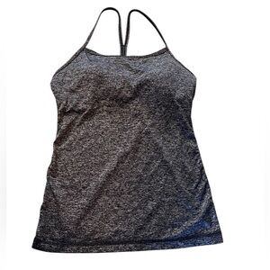 Lululemon athletica Charcoal Heather Racerback Tank size 4. Pads included